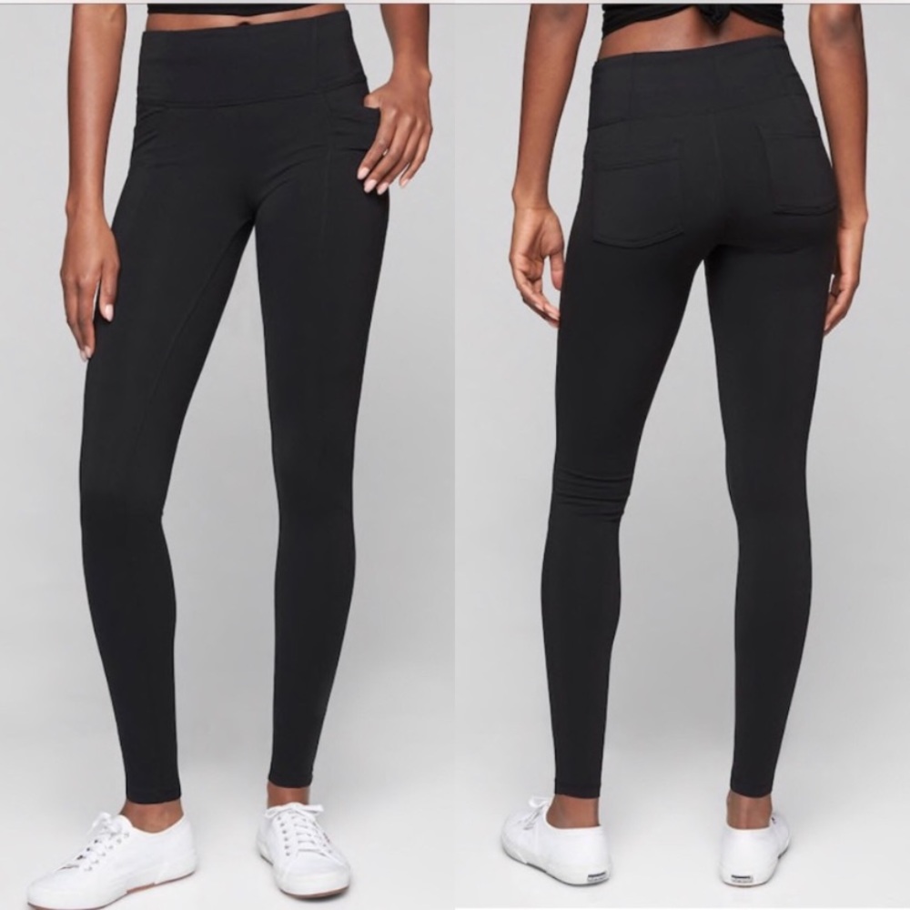 Athleta Black Metro High Waisted Leggings Size S